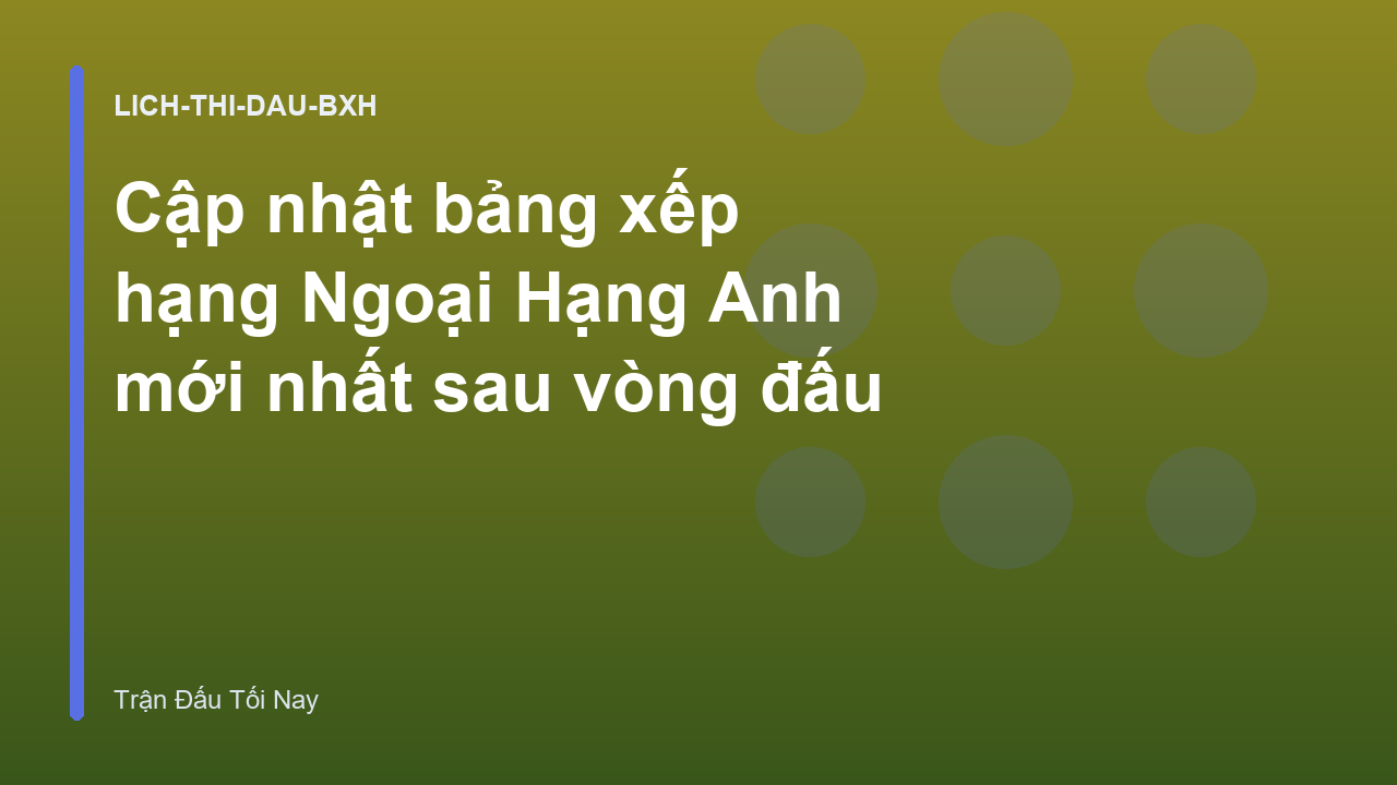 Cập nhật bảng xếp hạng Ngoại Hạng Anh mới nhất sau vòng đấu