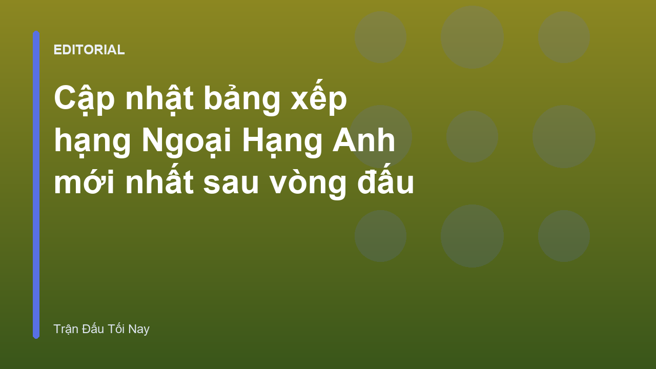 Bảng xếp hạng Ngoại Hạng Anh cập nhật mới nhất